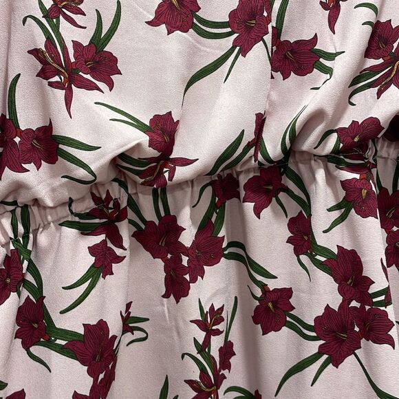 JustFab Single button floral blazer size 2X pink w/ floral pattern polyester - Picture 6 of 8